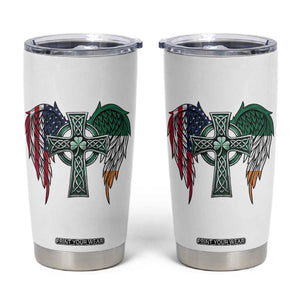 Patriotic Irish American Cross Tumbler Cup St Patricks Day Religious Gift TS12 White Print Your Wear