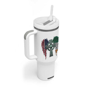 Patriotic Irish American Cross Tumbler With Handle St Patricks Day Religious Gift TS12 Print Your Wear