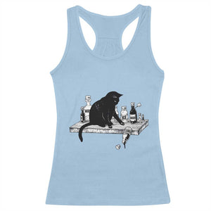 No Kings No Wars No Ice Cat Racerback Tank Top Political Humor Gift TS12 Light Blue Print Your Wear