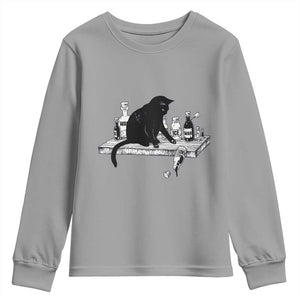 No Kings No Wars No Ice Cat Youth Sweatshirt Political Humor Gift TS12 Sport Gray Print Your Wear