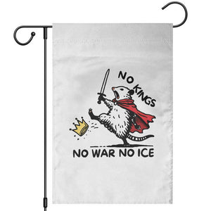 Funny Opossum Warrior Political Gift Garden Flag No Kings No Wars No Ice TS12 White Print Your Wear