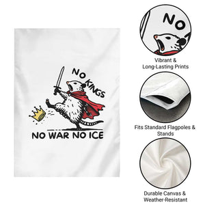 Funny Opossum Warrior Political Gift Garden Flag No Kings No Wars No Ice TS12 Print Your Wear