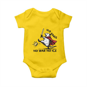 Funny Opossum Warrior Political Gift Baby Onesie No Kings No Wars No Ice TS12 Daisy Print Your Wear