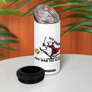 Funny Opossum Warrior Political Gift 4 in 1 Can Cooler Tumbler No Kings No Wars No Ice TS12 Print Your Wear