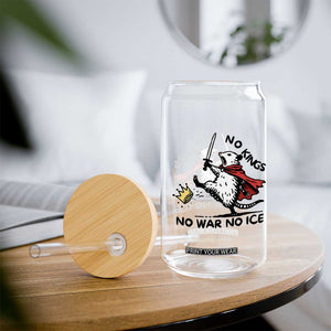 Funny Opossum Warrior Political Gift Glass Can No Kings No Wars No Ice TS12 Print Your Wear