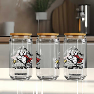 Funny Opossum Warrior Political Gift Glass Can No Kings No Wars No Ice TS12 Print Your Wear