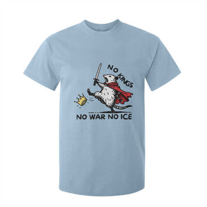 Funny Opossum Warrior Political Gift T Shirt For Kid No Kings No Wars No Ice TS12 Light Blue Print Your Wear