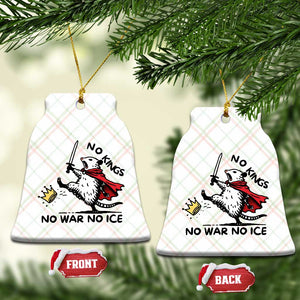 Funny Opossum Warrior Political Gift Ceramic Ornament No Kings No Wars No Ice TS12 Print Your Wear