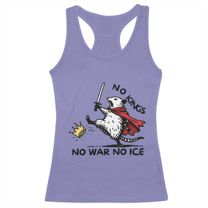 Funny Opossum Warrior Political Gift Racerback Tank Top No Kings No Wars No Ice TS12 Violet Print Your Wear