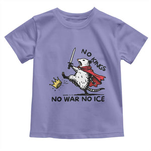 Funny Opossum Warrior Political Gift Toddler T Shirt No Kings No Wars No Ice TS12 Violet Print Your Wear