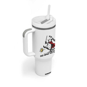 Funny Opossum Warrior Political Gift Tumbler With Handle No Kings No Wars No Ice TS12 Print Your Wear