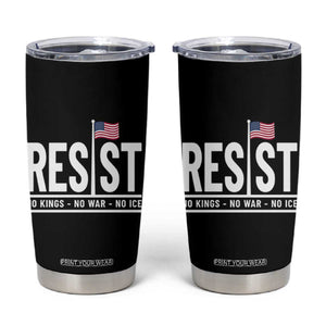 No Kings No Wars No Ice Tumbler Cup Anti Trump Political TS12 Black Print Your Wear
