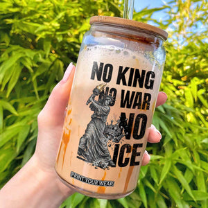 Statue Of Liberty Freedom Protest Glass Can No Kings No Wars No Ice TS12 White Print Your Wear
