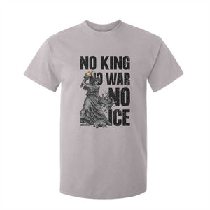 Statue Of Liberty Freedom Protest T Shirt For Kid No Kings No Wars No Ice TS12 Ice Gray Print Your Wear