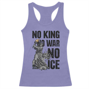 Statue Of Liberty Freedom Protest Racerback Tank Top No Kings No Wars No Ice TS12 Violet Print Your Wear