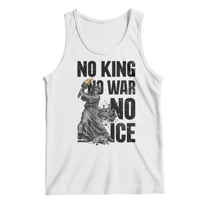Statue Of Liberty Freedom Protest Tank Top No Kings No Wars No Ice TS12 White Print Your Wear