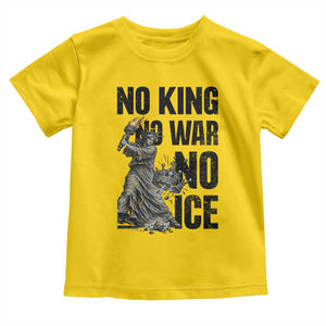 Statue Of Liberty Freedom Protest Toddler T Shirt No Kings No Wars No Ice TS12 Daisy Print Your Wear
