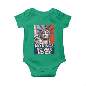 Statue Of Liberty No Kings No War No Ice Baby Onesie Freedom Protest Gift TS12 Irish Green Print Your Wear