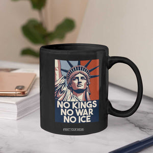 Statue Of Liberty No Kings No War No Ice Coffee Mug Freedom Protest Gift TS12 Print Your Wear