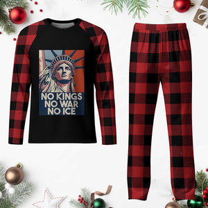 Statue Of Liberty No Kings No War No Ice Plaid Pajama Set Freedom Protest Gift TS12 Buffalo Plaid Print Your Wear
