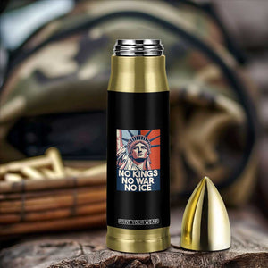 Statue Of Liberty No Kings No War No Ice Bullet Tumbler Freedom Protest Gift TS12 Print Your Wear
