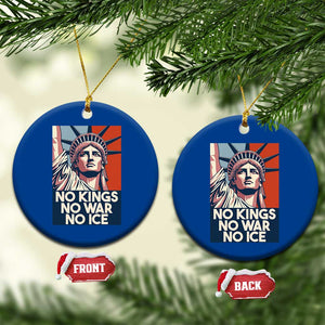 Statue Of Liberty No Kings No War No Ice Ceramic Ornament Freedom Protest Gift TS12 1pc Blue Print Your Wear