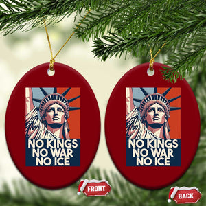 Statue Of Liberty No Kings No War No Ice Ceramic Ornament Freedom Protest Gift TS12 Print Your Wear