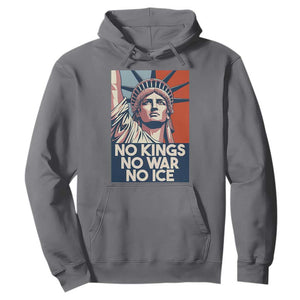 Statue Of Liberty No Kings No War No Ice Hoodie Freedom Protest Gift TS12 Charcoal Print Your Wear