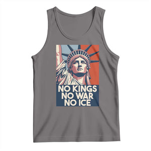 Statue Of Liberty No Kings No War No Ice Tank Top Freedom Protest Gift TS12 Deep Heather Print Your Wear