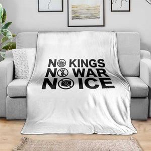 Anti Monarchy Political Throw Blanket No Kings No Wars No Ice TS12 Print Your Wear
