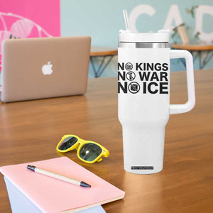 Anti Monarchy Political Tumbler With Handle No Kings No Wars No Ice TS12 Print Your Wear