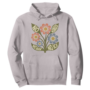 Wildflower Freedom Protest Hoodie No Kings No Wars No Ice TS12 Ice Gray Print Your Wear