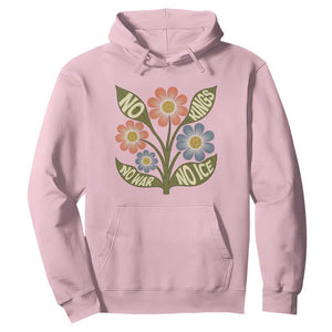 Wildflower Freedom Protest Hoodie No Kings No Wars No Ice TS12 Light Pink Print Your Wear