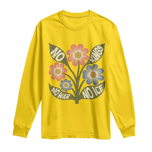 Wildflower Freedom Protest Long Sleeve Shirt No Kings No Wars No Ice TS12 Daisy Print Your Wear