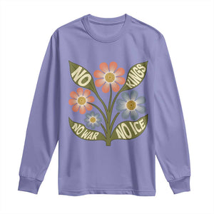 Wildflower Freedom Protest Long Sleeve Shirt No Kings No Wars No Ice TS12 Violet Print Your Wear