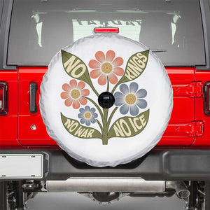 Wildflower Freedom Protest Spare Tire Cover No Kings No Wars No Ice TS12 Black Print Your Wear