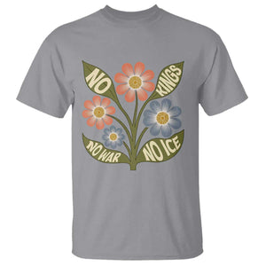 Wildflower Freedom Protest T Shirt No Kings No Wars No Ice TS12 Sport Gray Print Your Wear