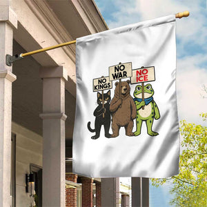 Funny Animal Protest Garden Flag No Kings No Wars No Ice TS12 Print Your Wear