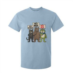 Funny Animal Protest T Shirt For Kid No Kings No Wars No Ice TS12 Light Blue Print Your Wear