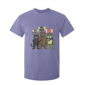 Funny Animal Protest T Shirt For Kid No Kings No Wars No Ice TS12 Violet Print Your Wear