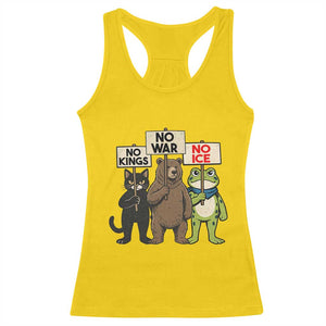 Funny Animal Protest Racerback Tank Top No Kings No Wars No Ice TS12 Daisy Print Your Wear
