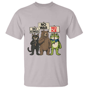 Funny Animal Protest T Shirt No Kings No Wars No Ice TS12 Ice Gray Print Your Wear