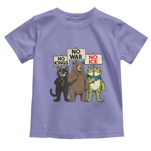 Funny Animal Protest Toddler T Shirt No Kings No Wars No Ice TS12 Violet Print Your Wear