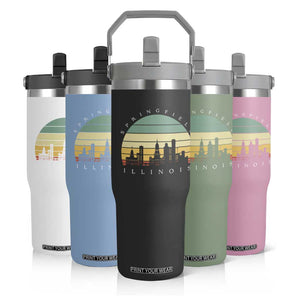 Vintage Springfield Illinois Pride Flip Straw Tumbler Scenic Cityscape Gift TS12 Print Your Wear