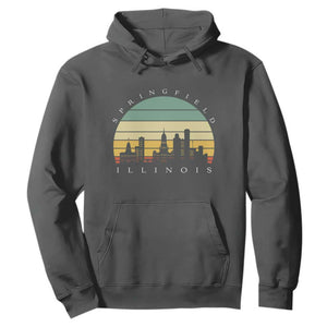 Vintage Springfield Illinois Pride Hoodie Scenic Cityscape Gift TS12 Dark Heather Print Your Wear