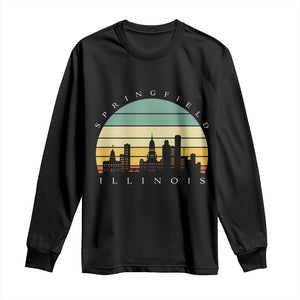 Vintage Springfield Illinois Pride Long Sleeve Shirt Scenic Cityscape Gift TS12 Black Print Your Wear