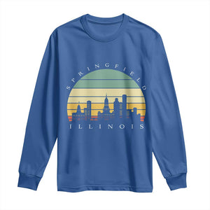 Vintage Springfield Illinois Pride Long Sleeve Shirt Scenic Cityscape Gift TS12 Royal Blue Print Your Wear