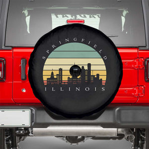 Vintage Springfield Illinois Pride Spare Tire Cover Scenic Cityscape Gift TS12 Black Print Your Wear