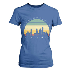 Vintage Springfield Illinois Pride T Shirt For Women Scenic Cityscape Gift TS12 Royal Blue Print Your Wear