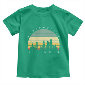 Vintage Springfield Illinois Pride Toddler T Shirt Scenic Cityscape Gift TS12 Irish Green Print Your Wear
